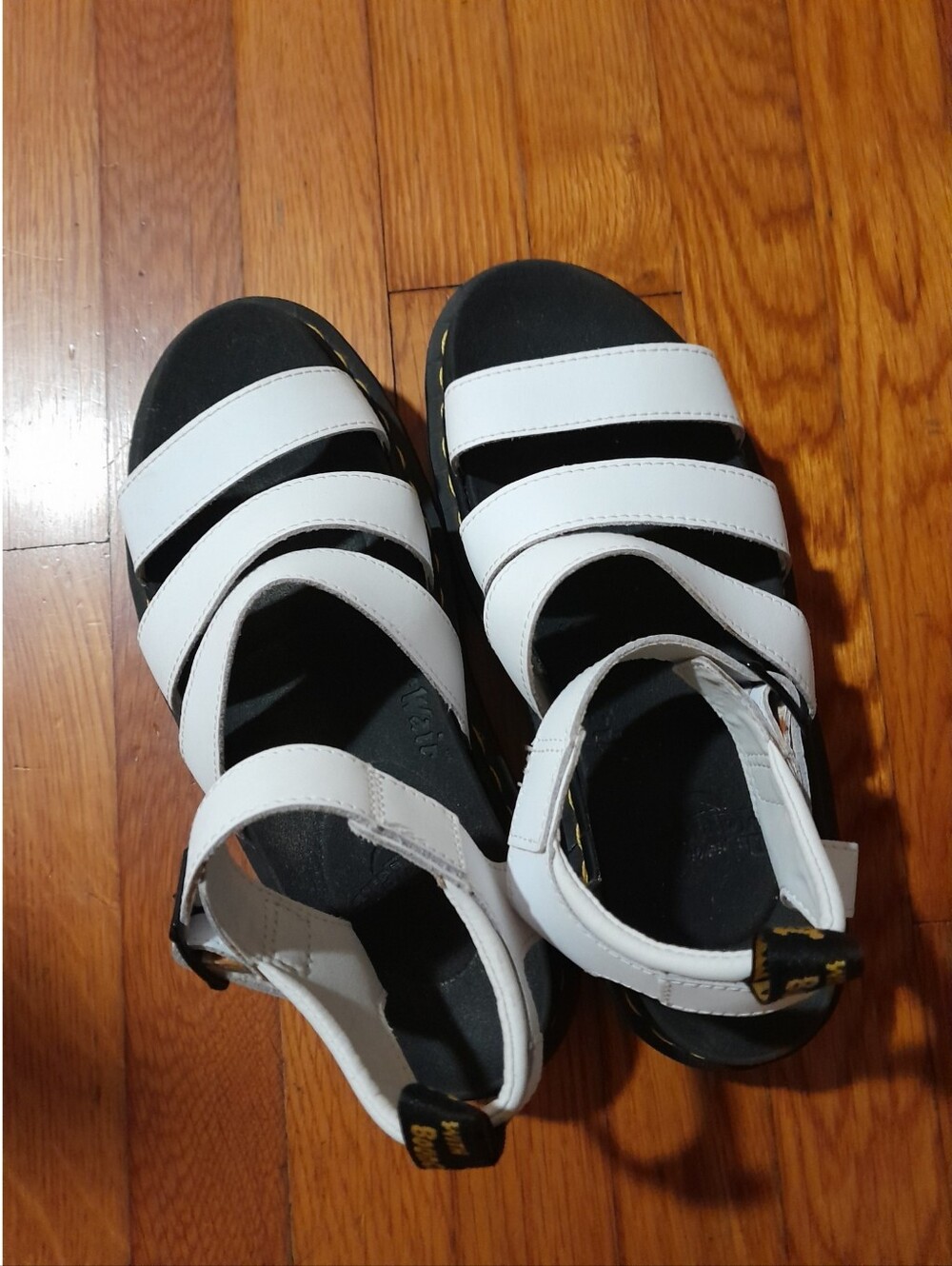 Dr Martens Blaire platform white black leather sandal sz 9 women's - Picture 6 of 10